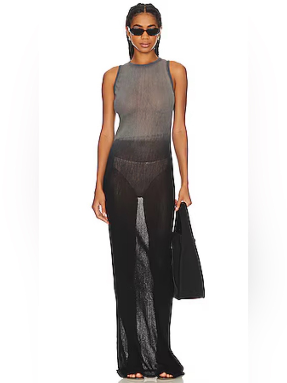 Cotton Citizen Revolve Rio Maxi Dress in Sheer Black Gray Cast✨NWT Sz Small